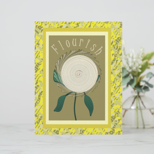 Yellow Flourish Flower Scrapbook Paper 2-Sided Pag (スタンド正面)