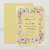 Yellow Flourishing Spring Wedding 招待状 (正面/裏面)