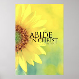 Yellow Flower Bible verse John 15:4-7ポスター ポスター