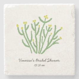 Yellow Flower Cholla Cactus Bridal Shower ストーンコースター
