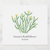 Yellow Flower Cholla Cactus Bridal Shower スパークリングワインラベル (シングルラベル)