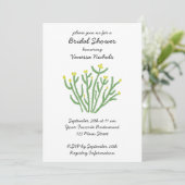 Yellow Flower Cholla Cactus Bridal Shower 招待状 (スタンド正面)