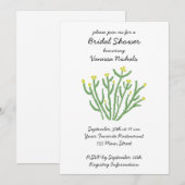 Yellow Flower Cholla Cactus Bridal Shower 招待状 (正面/裏面)