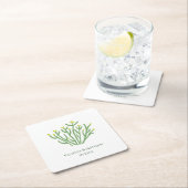 Yellow Flower Cholla Cactus Wedding Cocktail Hour スクエアペーパーコースター (インサイチュ)