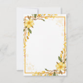 Yellow Flower Cute Bunny Spring Easter Baby Shower サンキューカード (裏面)