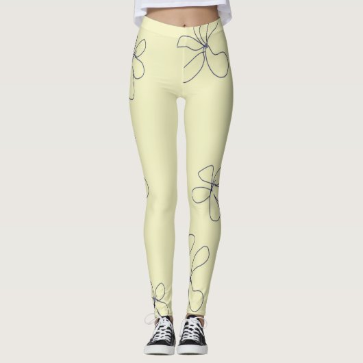 yellow flower leggings レギンス (正面)