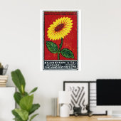 Yellow FLower - Matchbox Print - Czech Wall Art ポスター (ホームオフィス)