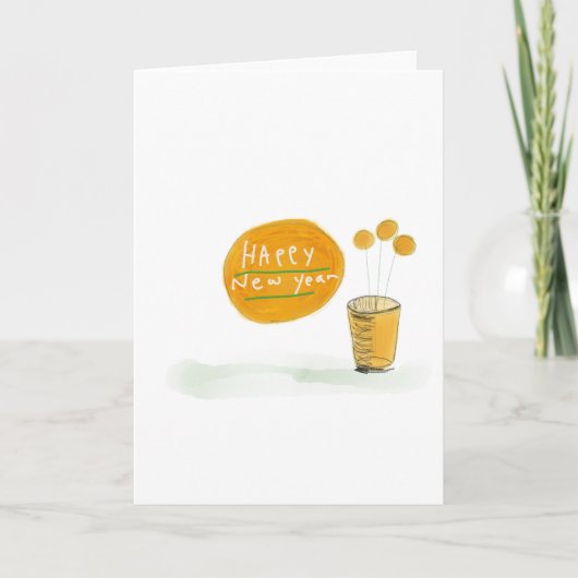 yellow　flower　new year カード (正面)