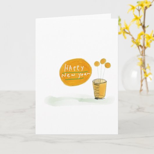 yellow　flower　new year カード (黄色い花)