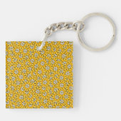 Yellow Flower Pattern Custom Photo Personalised キーホルダー (裏面)
