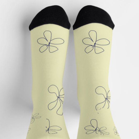 yellow flower socks ソックス (上部)