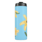 Yellow flower travel thermal mug タンブラー (正面)