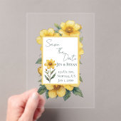 Yellow Flower Wedding Invitation アクリル招待状 (インサイチュ (ポータブル))