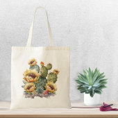 Yellow Flowering Cactus トートバッグ