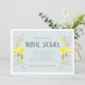 Yellow flowers and lilac foliage bridal shower 招待状 (スタンド正面)