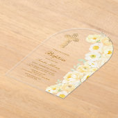 Yellow Flowers Arch Baptism アクリル招待状 (レイダウン)