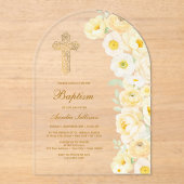 Yellow Flowers Arch Baptism アクリル招待状 (正面)