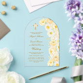Yellow Flowers Arch Religious Wedding アクリル招待状 (インサイチュ (ウェディング))