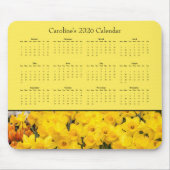 Yellow Flowers - Customizable 2026 calendar マウスパッド (正面)