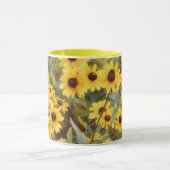 Yellow Flowers Floral Daisy Art Mug Cup マグカップ (中央)