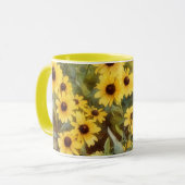 Yellow Flowers Floral Daisy Art Mug Cup マグカップ (正面左)