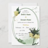 yellow flowers greenery wedding 招待状 (正面)