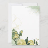 yellow flowers greenery wedding 招待状 (裏面)