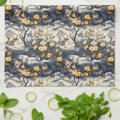 Yellow Flowers In The Valley キッチンタオル (折り畳み)