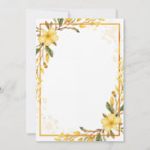 Yellow Flowers Little Bunny On The Way Baby Shower 招待状 (裏面)