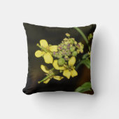 Yellow Flowers on Throw Pillow クッション (正面)