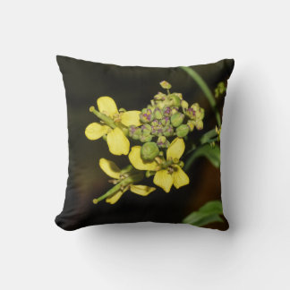 Yellow Flowers on Throw Pillow クッション