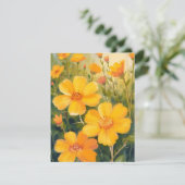 Yellow Flowers Watercolor Floral Field Card (スタンド正面)