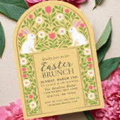 Yellow Folk Art Easter Brunch Arch Invitation 招待状