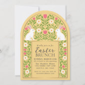 Yellow Folk Art Easter Brunch Arch Invitation 招待状 (正面)