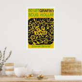 Yellow Folk Pattern - Matchbox Print - Czech Wall ポスター (キッチン)