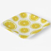 Yellow fresh lemon slice custom text ペーパープレート (傾斜あり)
