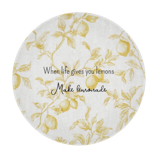 Yellow Fruit Lemons Make Lemonade カッティングボード (正面)