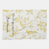 Yellow Fruit Lemons Make Lemonade キッチンタオル (横)