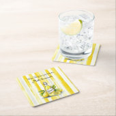 Yellow Fruit Lemons Make Lemonade スクエアペーパーコースター (インサイチュ)