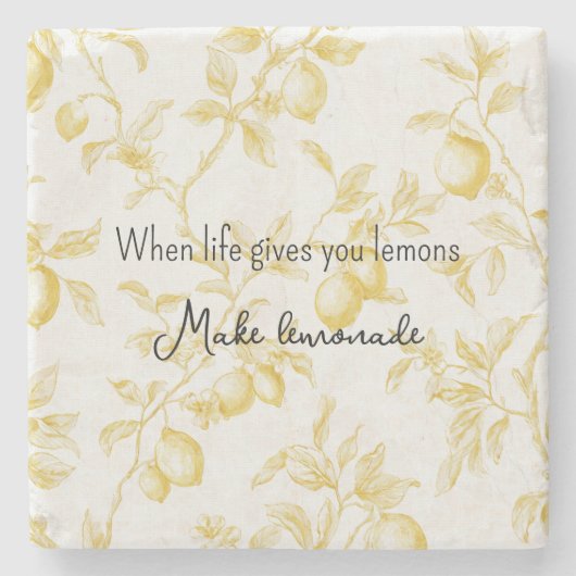 Yellow Fruit Lemons Make Lemonade ストーンコースター (正面)
