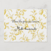Yellow Fruit Lemons Make Lemonade ポストカード (正面)