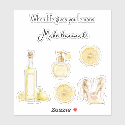 Yellow Fruit Lemons Make Lemonade (version 2) シール (シート)