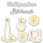 Yellow Fruit Lemons Make Lemonade (version 2) シール (正面)