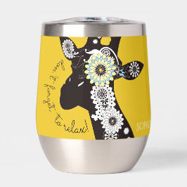 Yellow Funky Funny Giraffe Relax Personalized