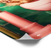 Yellow Funny Orange Cat Toilet Print, Trendy Bathr ポスター (角)