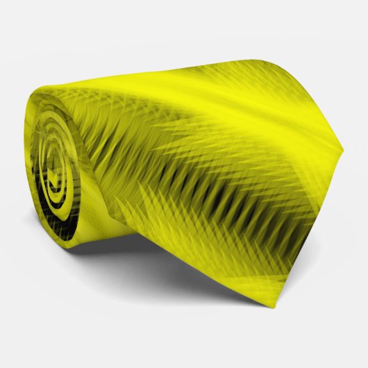Yellow Futuristic Abstract Diagonal Pattern Art ネクタイ (ロール)