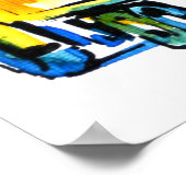 Yellow Garbage Truck / Artist Larry Lerew ポスター (角)