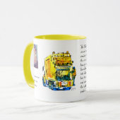 Yellow Garbage Truck / Artist Larry Lerew マグカップ (正面左)