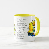Yellow Garbage Truck / Artist Larry Lerew マグカップ (正面右)