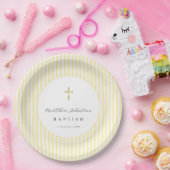 Yellow Gender Neutral Baptism Paper  ペーパープレート (パーティー)